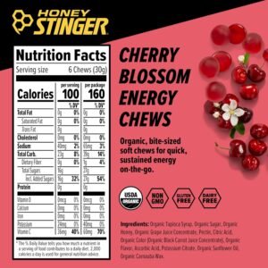 Honey Stinger Organic Cherry Blossom Energy Chew | Gluten Free & Caffeine Free |...