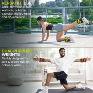 ProsourceFit Ankle Wrist Weights Set of 2, Adjustable Comfort Fit, for Women, an...