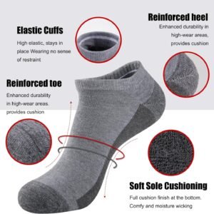 COOVAN Men Athletic Ankle Socks 12 pack Low Cut Short Cushion Casual Sock（12 pai...