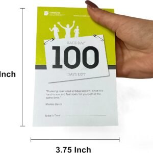 100 day Marathon and Race Day Count Down 5.75"x3.75" Black and Yellow Tear Off C...