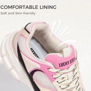LUCKY STEP Women's Running Shoe Platform Chunky Walking Sneakers Breathable Mesh...