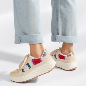 LUCKY STEP Women's Platform Sneakers Rhinestone Fashion Chunky Casual Sparkly Re...