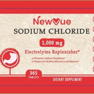 Sodium Chloride 1000mg, 365 Tablets - Salt Tablets, Non-GMO, Gluten Free - Drink...