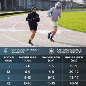 Coolmax Compression Running Socks 3 Pairs, Cushion Crew Socks, Anti-Blister Mois...