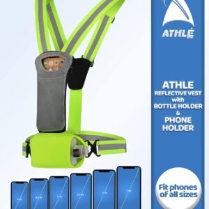 Athlé Reflective Vest with Phone Holder - High Visibility Vest for Safe Running,...