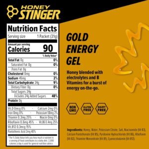 Honey Stinger Classic Energy Gel, Gold, Sports Nutrition, 1.2 Ounce (Pack of 1)