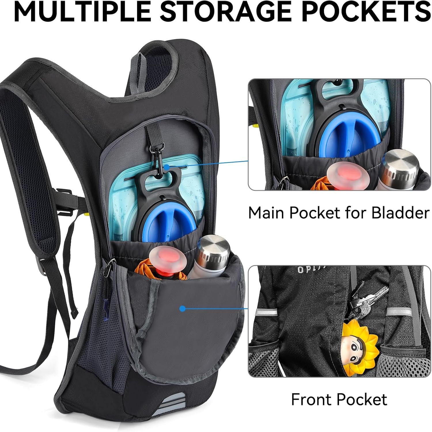 Hydration Pack,Hydration Backpack with 2L Hydration Bladder Lightweight Running ...