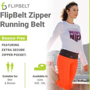 FlipBelt Zipper Running Belt, Waist Pack for Fitness and Running Fanny Pack for ...