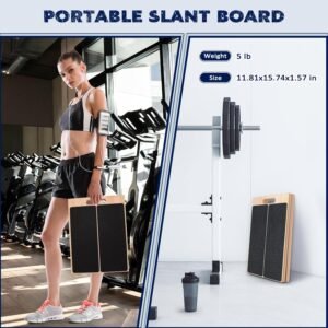 Portable Wooden Slant Board for Calf Stretching Squats Calf Stretcher Pilates Ph...