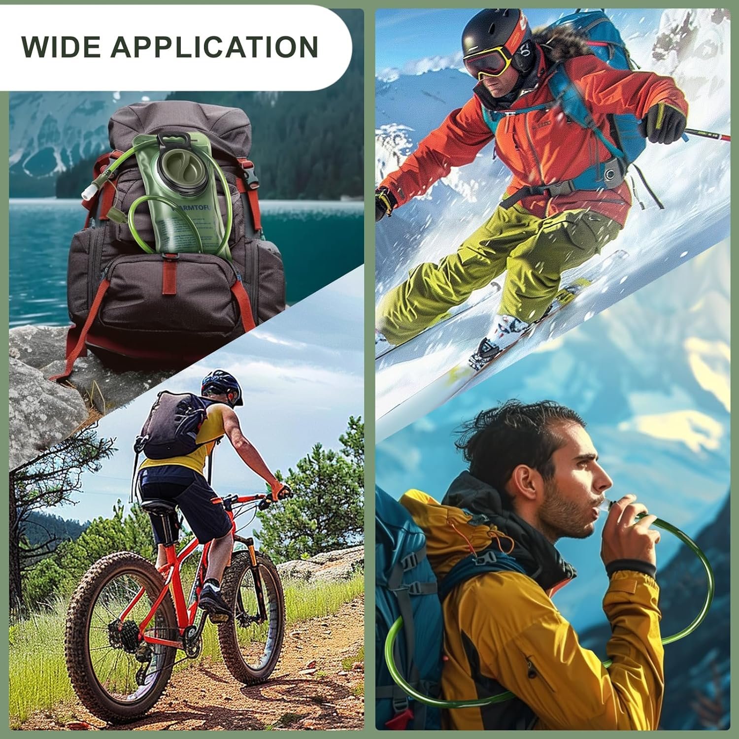 Hydration Bladder, 3rd Generation Water Bladder for Hiking Backpack, Upgrade Lea...