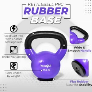 Yes4All Kettlebells Rubber Base, Kettlebell Set for Women, Strength Training Ket...