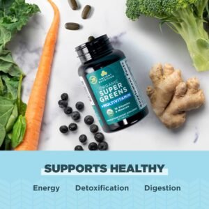 Ancient Nutrition Organic SuperGreens and Multivitamin Tablets with Probiotics, ...