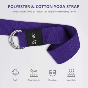 Syntus Yoga Block and Yoga Strap Set, 2 EVA Foam Soft Non-Slip Yoga Blocks 9×6×4...