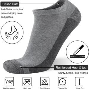 COOVAN Men Athletic Ankle Socks 12 pack Low Cut Short Cushion Casual Sock（12 pai...