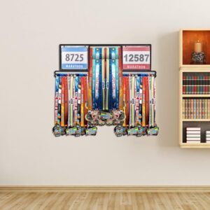 Shimeyao Race Bib and Medal Display Hanger, Metal Medal Rack Holder Wall Mounted...