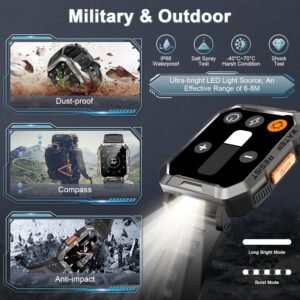 Military Smart Watch for Men(Answer/Make Call), Outdoor Sports Smartwatch with F...