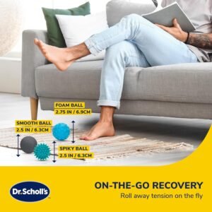 Dr. Scholl's 3-Piece Plantar Fascia Foot Therapy & Muscle Recovery Set Massage B...