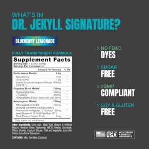 PROSUPPS Dr. Jekyll Signature Pre-Workout Powder, Stimulant & Caffeine Free, Int...