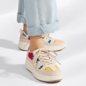 LUCKY STEP Women's Platform Sneakers Rhinestone Fashion Chunky Casual Sparkly Re...