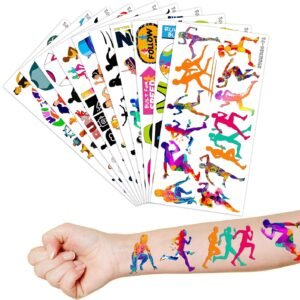 114 PCS Running Temporary Tattoos Birthday Party Decorations Supplies Favors Spo...