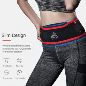 AONIJIE Hydration Belt Running Fanny Pack, with 250ml Soft Water Bottle Flask Ph...