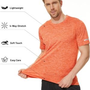 MAGCOMSEN Men's Workout T Shirts Athletic Fit Short Sleeve Crew Neck Tee Moistur...