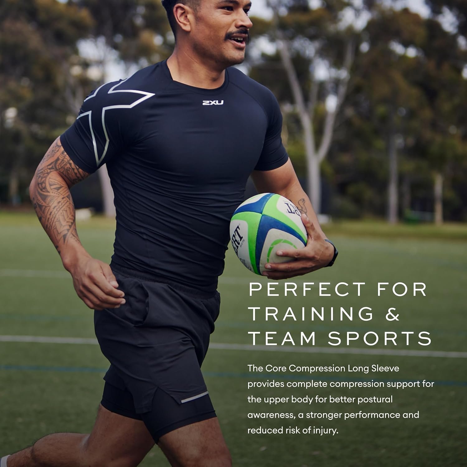 2XU Men's Core Compression T-Shirt - Enhance Performance and Recovery - Black/Si...