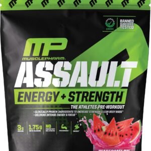 Muscle Pharm Assault Energy & Strength Pre Workout Powder for Men & Women with B...