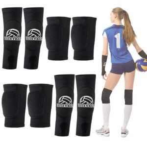 Volleyball Arm Sleeves and Knee Pads Set Passing Forearm Sleeves with Protection...