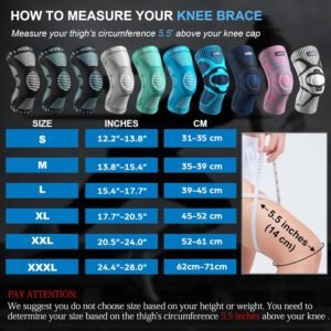 NEENCA 2 Pack Knee Braces for Knee Pain, Compression Knee Sleeves with Patella G...