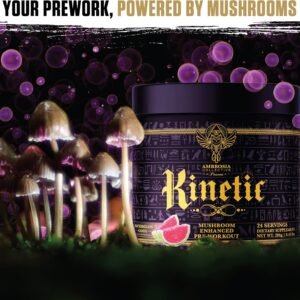 Ambrosia Kinetic Organic Preworkout, Mushroom Enhanced Natural Pre Workout Suppl...