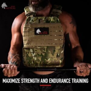 WOLF TACTICAL Adjustable Weighted Vest – WODs, Strength and Endurance Training, ...