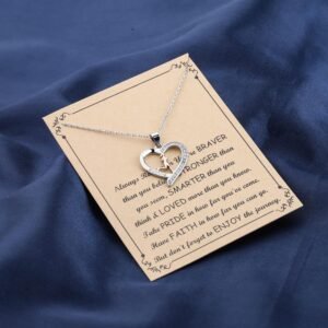 BNQL Women's Stainless Steel Running Necklace, 17+1.97in Chain, Fitness & Love T...