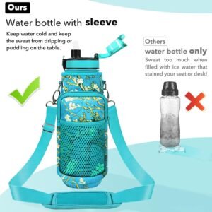 32 oz Water Bottles with Straw & Strap, Motivational Water Bottles with Times to...