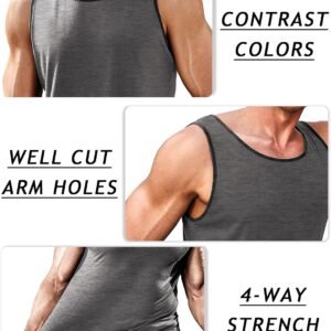 COOFANDY Men's Athletic Running Tank Tops 3 Pack Sleeveless Workout Gym Shirts M...