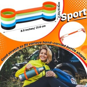 10 Pcs Water Bottle Carrier Grip Portable Silicone Band Holder Strap Handheld Wa...