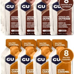 GU Energy Original Sports Nutrition Variety Pack: 8 Chocolate Outrage + 8 Salted...