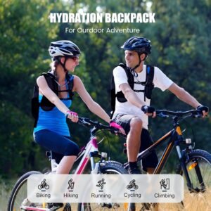 Hiking Hydration Backpack Lightweight Pack - Water Backpack with 2L Hydration Bl...
