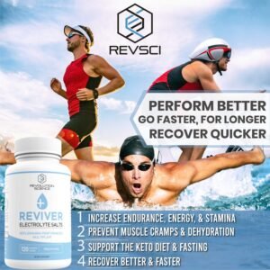 REVIVER Salt Pills with Electrolytes, 120 Salt Tablets for Runners, Fasting Salt...