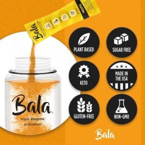 BALA Hydration Turmeric Drink Mix Packet | Sugar-Free Electrolyte Powder, Muscle...