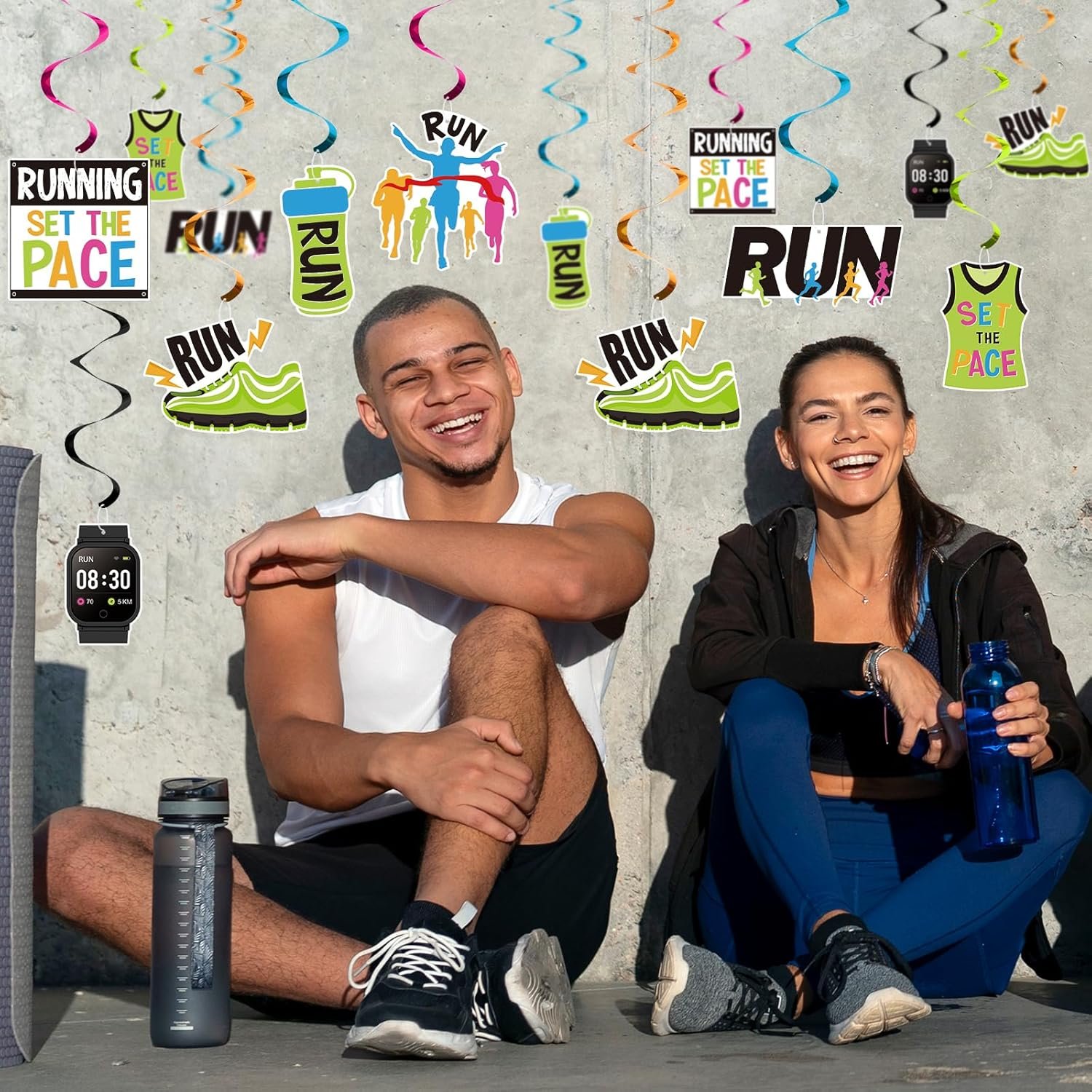 FOZEE Runner Marathon Hanging Swirls, Running Celling Decoration, Marathon Party...