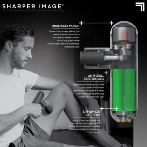 Sharper Image Deep Tissue Portable Percussion Massage Gun, Powerboost Move Full ...