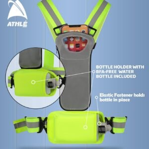 Athlé Reflective Vest with Phone Holder - High Visibility Vest for Safe Running,...