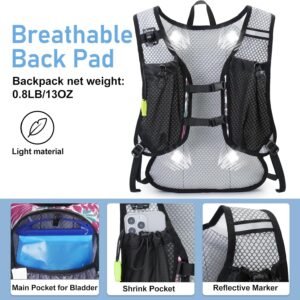 Lightweight Hydration Backpack, Running Backpack with 2L Water Bladder, Hydro Wa...