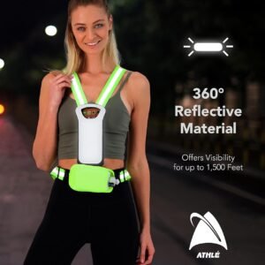 Athlé Reflective Vest with Phone Holder - High Visibility Vest for Safe Running,...