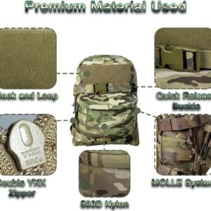 Molle Hydration Backpack for 2L Hydration Bladder, Lightweight Hydration Backpac...