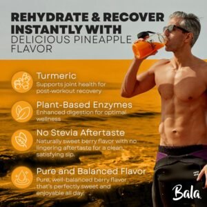 BALA Hydration Turmeric Drink Mix Packet | Sugar-Free Electrolyte Powder, Muscle...