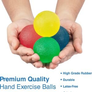 FlintRehab Premium Hand Exercise Balls - Workout Set of 4 for Carpal Tunnel Stre...