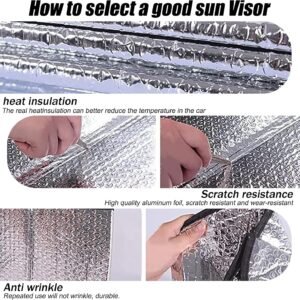 Miytsya 1 PC Car Front Windshield Sunshade, 57.08" x 27.55" Thickened Hollow Bub...