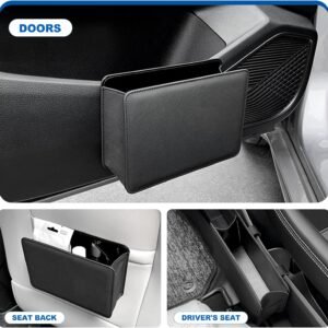 Car Trash Can Bag with Garbage Bags - Hanging Leather Garbage Storage Bin, Mini ...